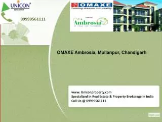Omaxe Ambrosia Chandigarh @ 09999561111 - Omaxe Group