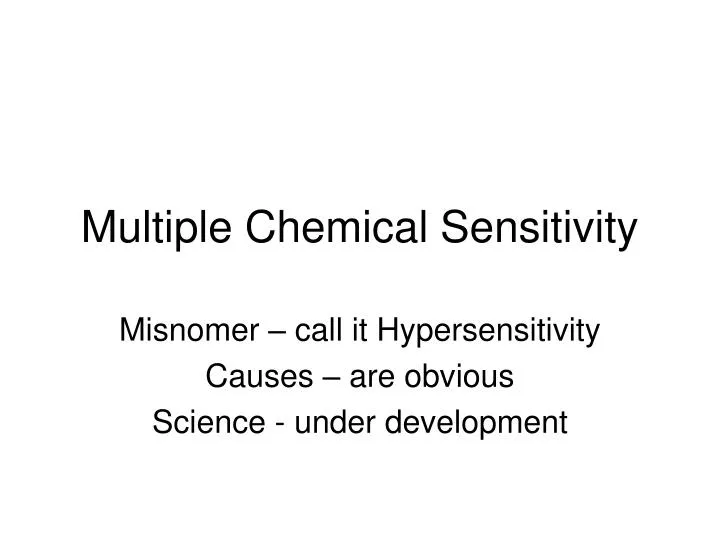 multiple chemical sensitivity