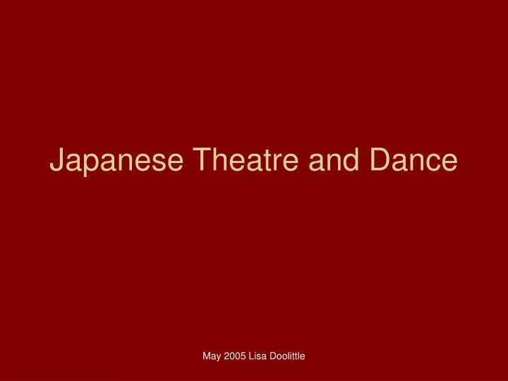japanese theatre and dance