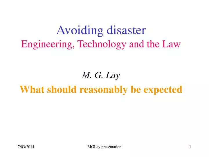 avoiding disaster engineering technology and the law