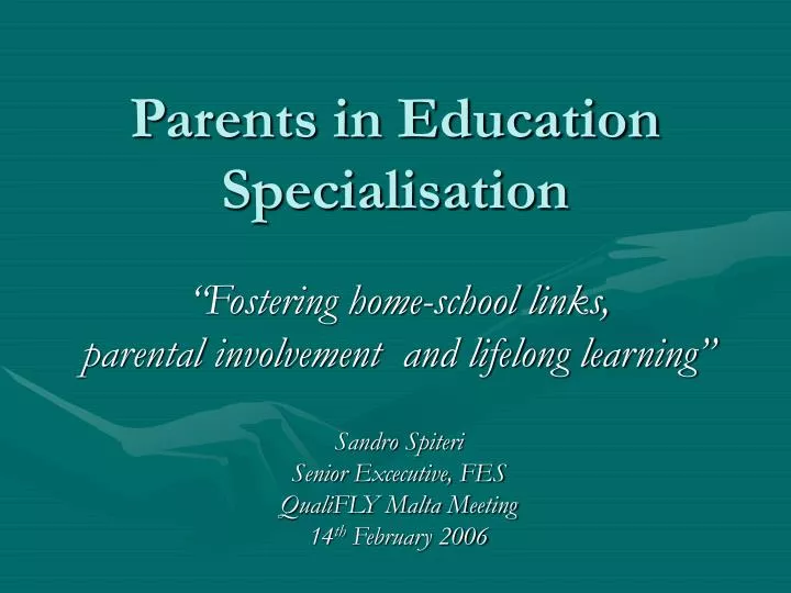 PPT - Parents In Education Specialisation PowerPoint Presentation, Free ...