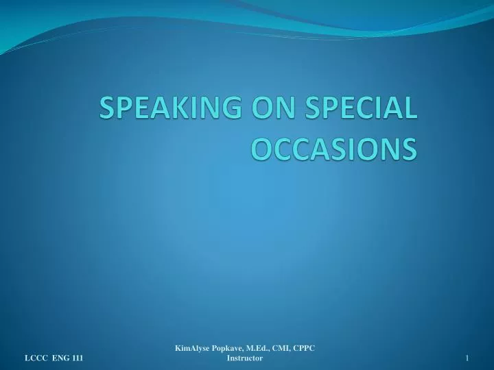 speaking on special occasions