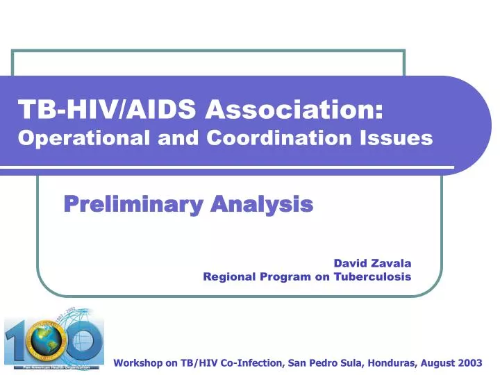 tb hiv aids association operational and coordination issues