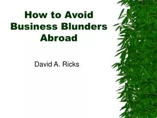 How to Avoid Business Blunders Abroad