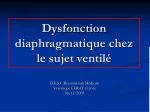 Dysfonction diaphragmatique chez le sujet ventilé - slide 1