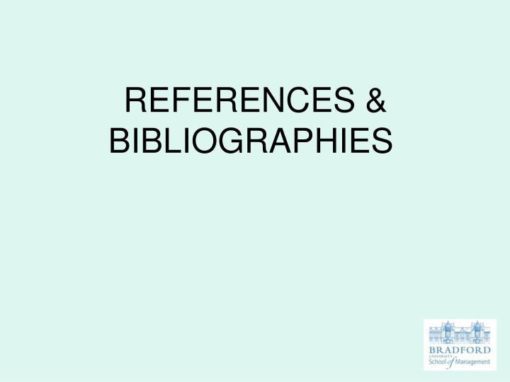 references bibliographies