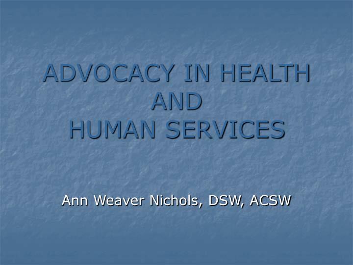 advocacy in health and human services