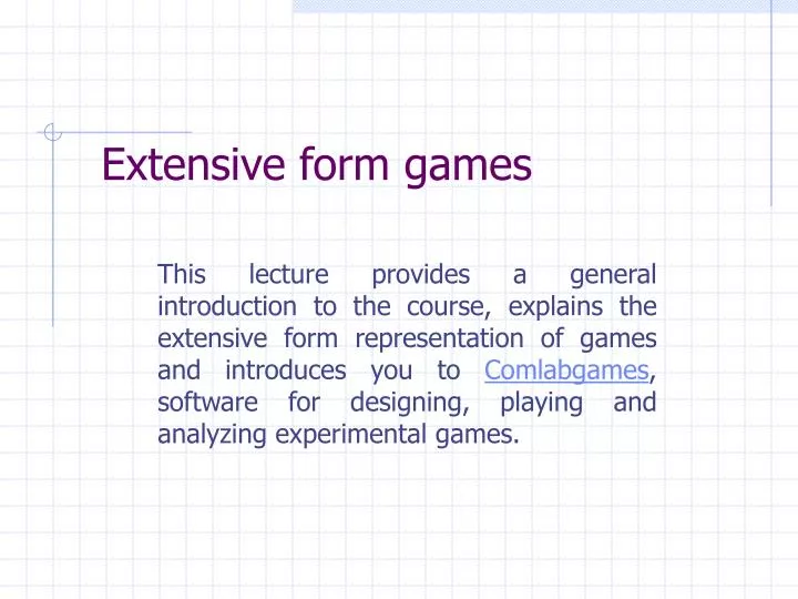 extensive form games