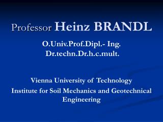 Professor Heinz BRANDL