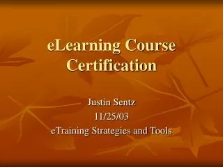 eLearning Course Certification