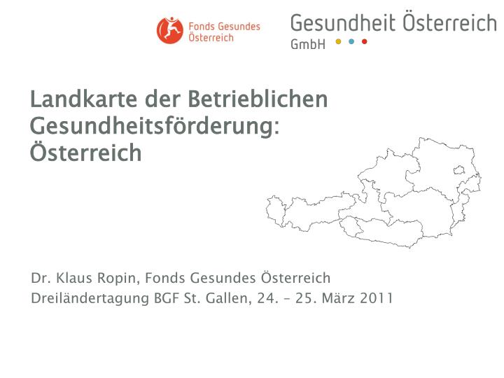 landkarte der betrieblichen gesundheitsf rderung sterreich