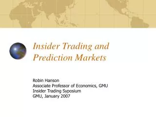 Insider Trading and Prediction Markets