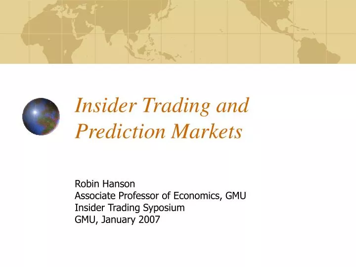 insider trading and prediction markets