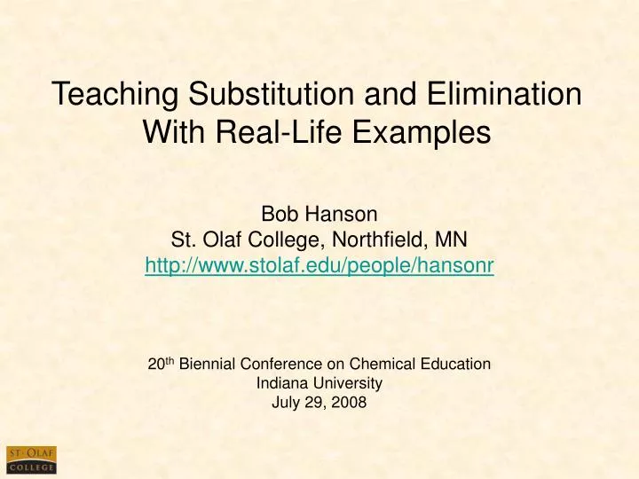 teaching substitution and elimination with real life examples