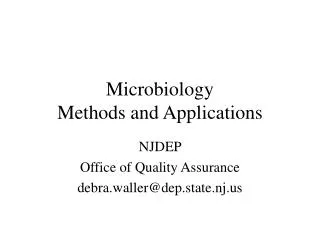 Microbiology Methods and Applications