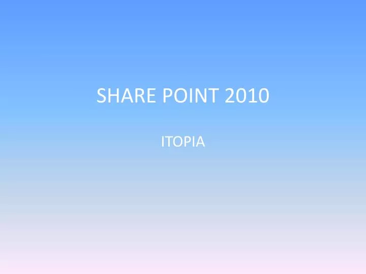 share point 2010