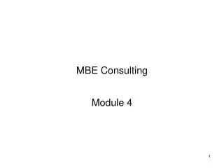 MBE Consulting