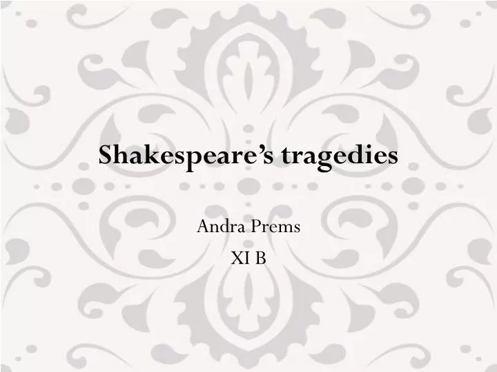 shakespeare s tragedies
