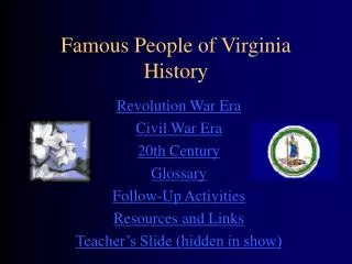 Famous People of Virginia History