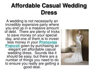 Affordable Casual Wedding Dress