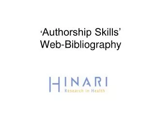 ‘ Authorship Skills’ Web-Bibliography