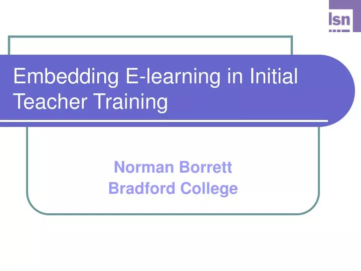 embedding e learning in initial teacher training