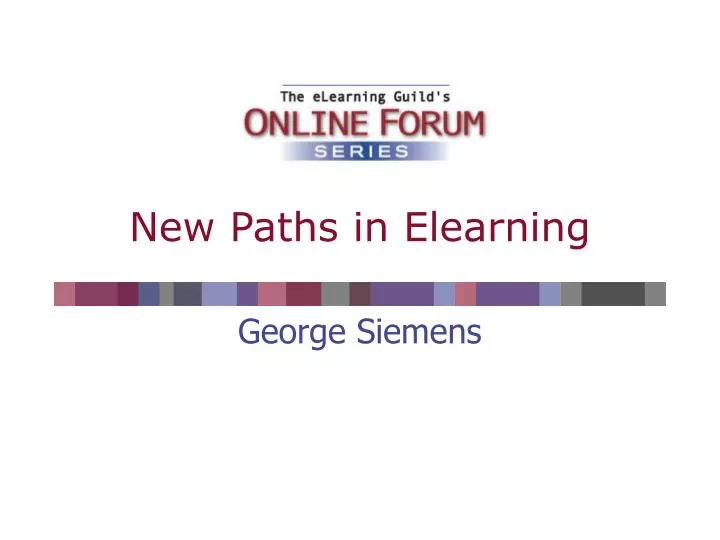 new paths in elearning