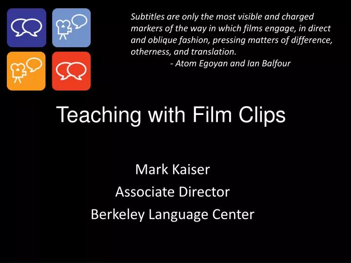 teaching with film clips