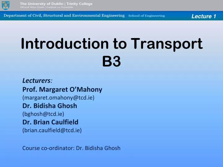 introduction to transport b3