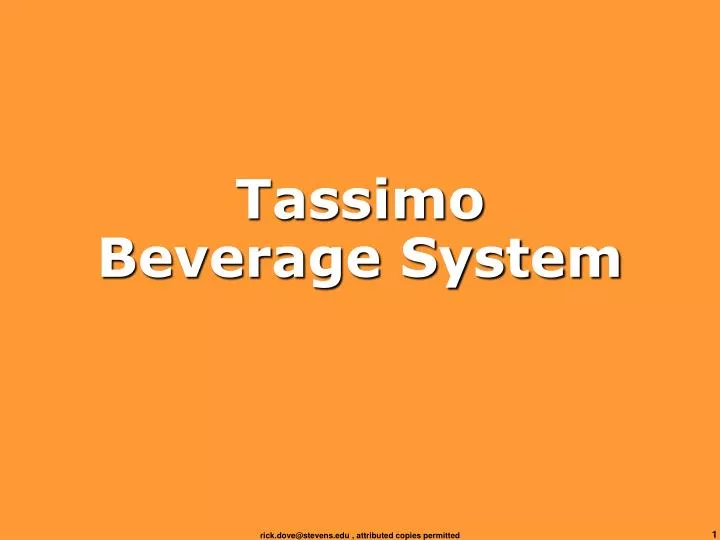 tassimo beverage system