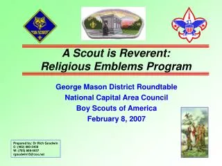 A Scout is Reverent: Religious Emblems Program