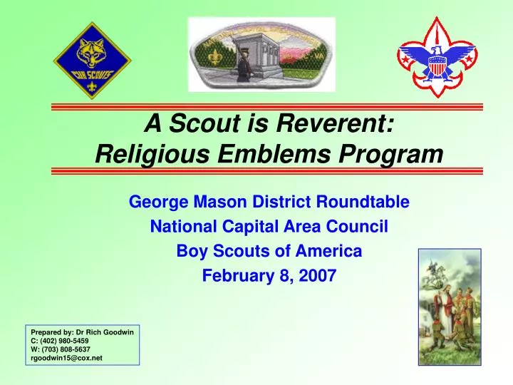 a scout is reverent religious emblems program