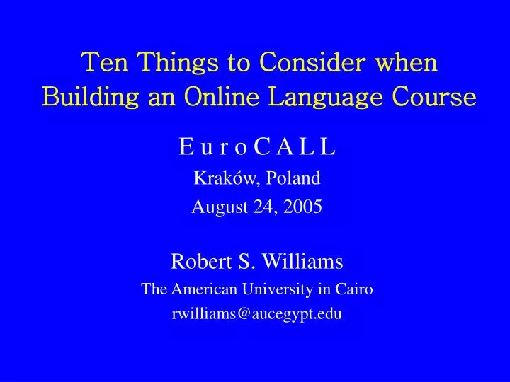 ten things to consider when building an online language course