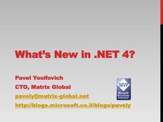 What’s New in .NET 4?