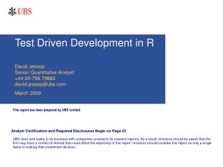 Test Driven Development in R