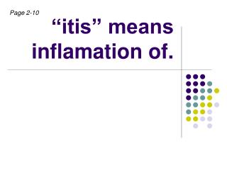 “itis” means inflamation of.