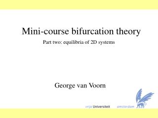 Mini-course bifurcation theory