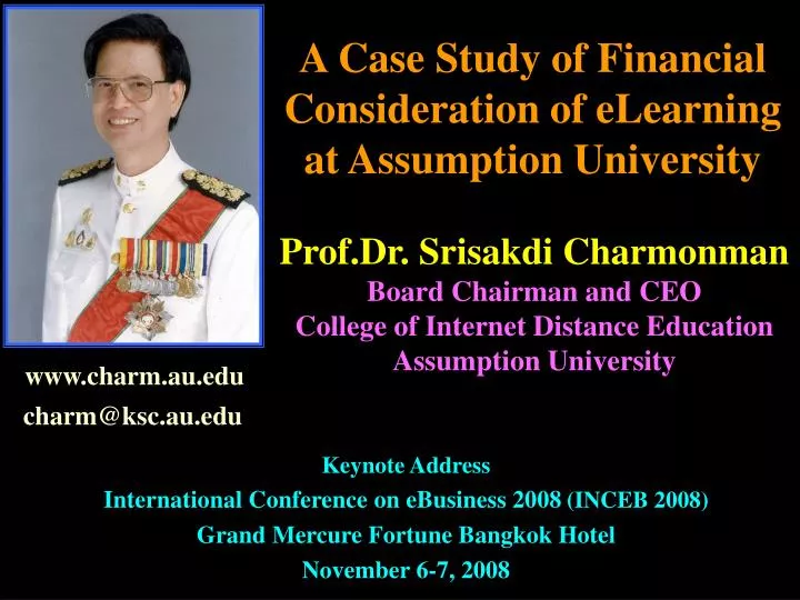 a case study of financial consideration of elearning at assumption university