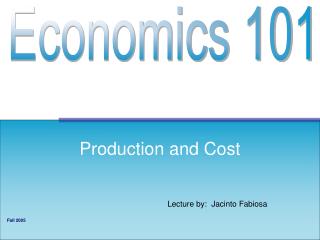 Production and Cost