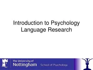 Introduction to Psychology Language Research