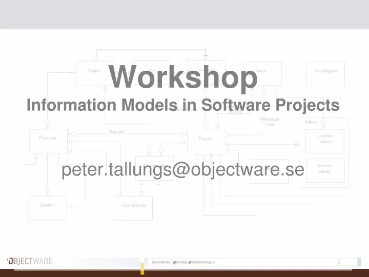 workshop information models in software projects peter tallungs@objectware se