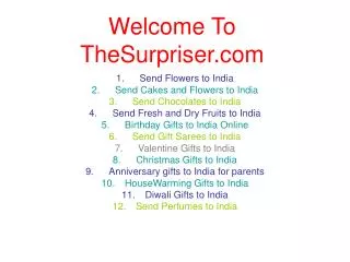 Christmas Gifts, Flowers, Chocolates Cakes to India Online