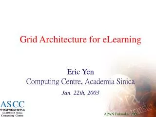 Grid Architecture for eLearning