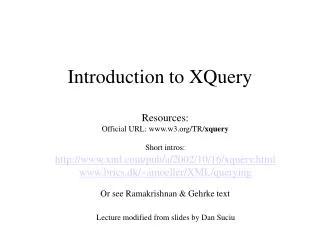 Introduction to XQuery