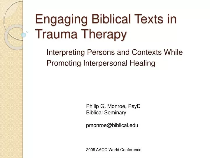 engaging biblical texts in trauma therapy