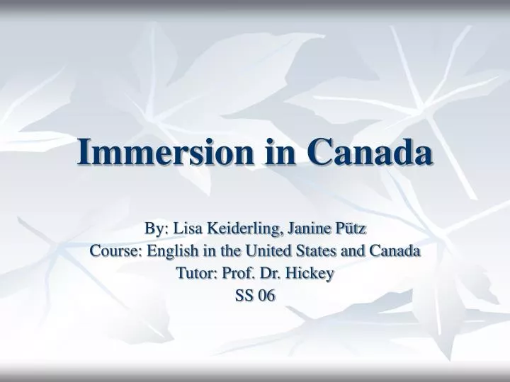 immersion in canada