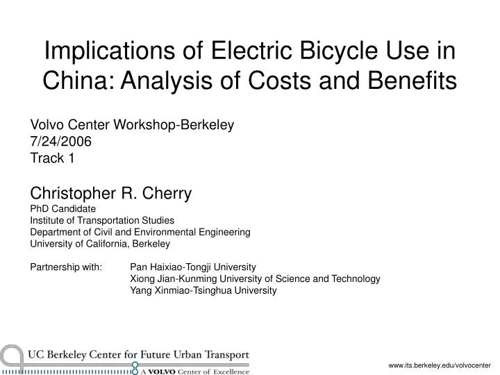 implications of electric bicycle use in china analysis of costs and benefits