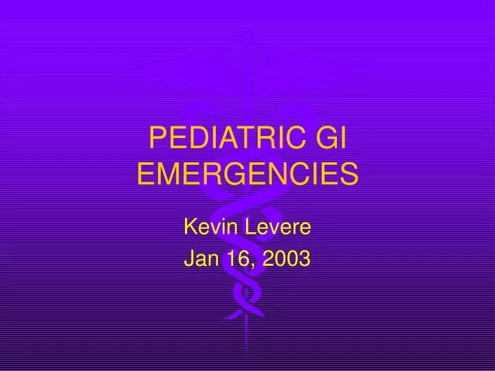 pediatric gi emergencies