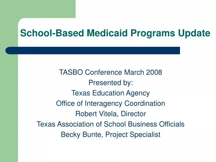 school based medicaid programs update