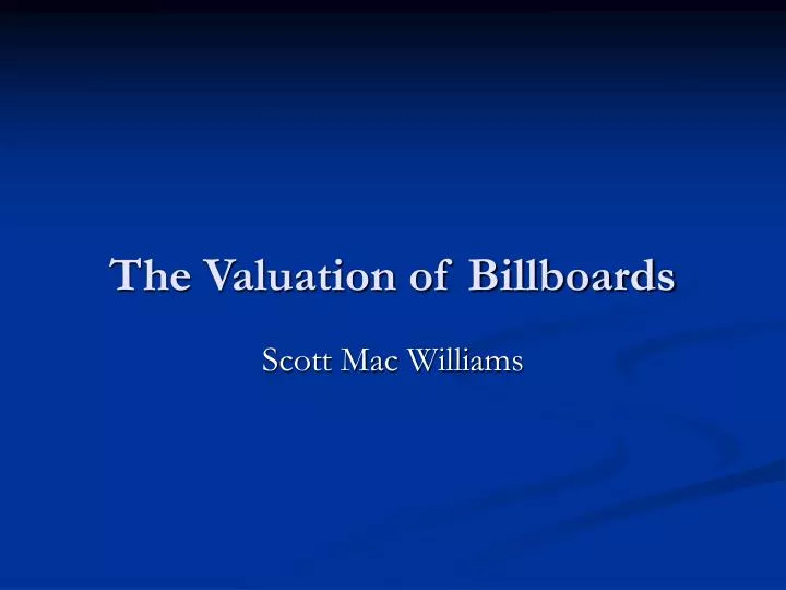 the valuation of billboards